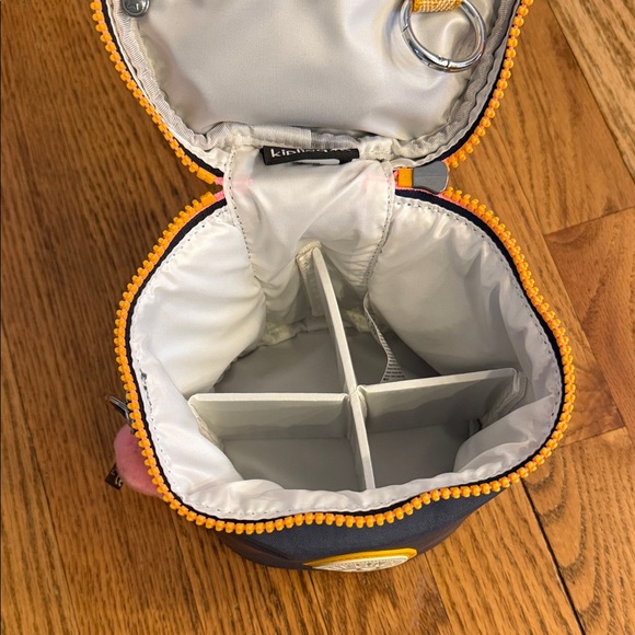 Kipling Navy Cosmetic Case with Yellow Accents and Pink Pom - Picture 7 of 7